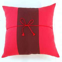 Silky Two tone Scarlet/ Burgundy Cushion Cover  