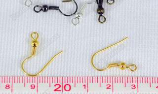 Hotsale Series 40Pairs 18mm Ear Wire Hooks Coil W/ bead Silver Gold 