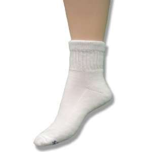  MediPeds Diabetic Socks, White, Crew Length, Economy 2 