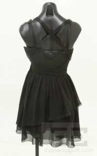Versace For H&M Black Silk Sleeveless Corset Babydoll Dress Size 4 US 