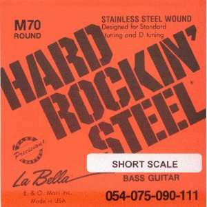   Short Scale Stainless Steel Roundwound D Tuning, .054   .111, M70 S