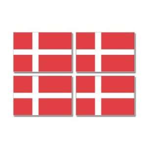  Denmark Danish Country Flag   Sheet of 4   Window Bumper 