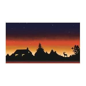    Moose Lodge Silhouette Sunset Wallpaper Border: Home Improvement