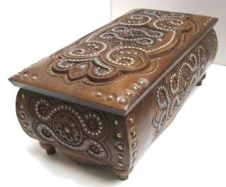 Ukraine Encrustation Hand Carved Wooden Jewelry Box #3  
