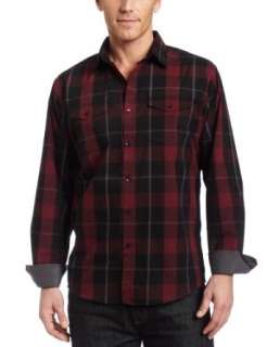   Van Heusen Mens Slim Fit Double Pocket Heathered Plaid Shirt: Clothing