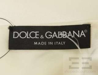 Dolce & Gabbana Cream Cashmere & Silk Charmeuse V neck Sweater Size 40 