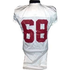  #68 Alabama Game Used White Football Jersey (Name Removed 