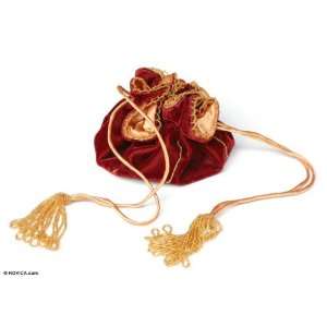  Beaded handbag, Red Velvet Treasure