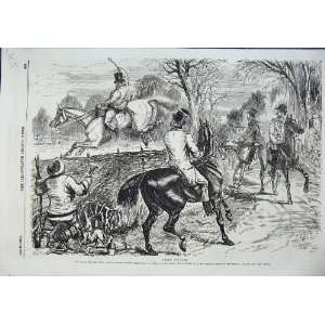  Lunch Party On Grey Horse Hunting Scene 1856 Old Print 