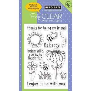  Be Happy   Clear Rubber Stamps: Arts, Crafts & Sewing