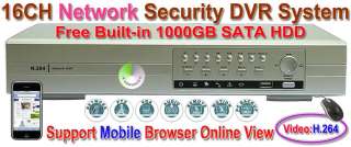 264 16CH Network DVR WITH 1000GB HDD Security System  