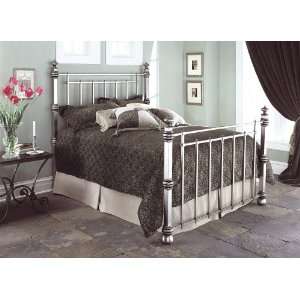   Antique Platinum Finish Full Size Iron Metal Bed: Home & Kitchen