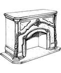 Antiqued Maple/Marble Electric Fireplace  
