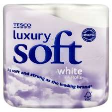Tesco Luxury Soft Toilet Tissue White 4 Roll 964 Sheet   Groceries 