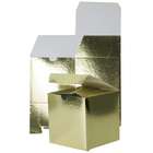 JAM Paper 4 x 4 x 4 Gold Metallic Foil Gift Box   Sold individually