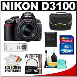  Nikon D3100 Digital SLR Camera & 18 55mm VR Lens with 32GB 