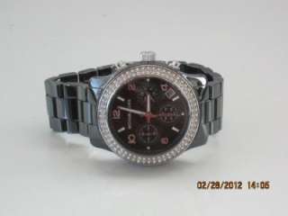   MK 5190 Womens Black Ceramic Bracelet Chronograph Date Window Watch