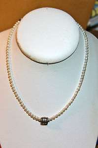 EMILY RAY FRESHWATER PEARL NECKLACE WITH A STERLING SLIDER AND  