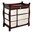 Badger Basket Cherry Sleigh Style Changing Table with Six Baskets