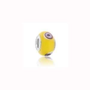  Charm Factory Yellow and Black Lampwork Glass Bead: Arts 