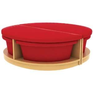   Round Reading Sectional with Four Bins   Two Pieces 