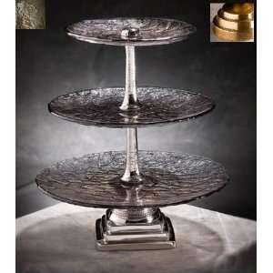  JSG Oceana 703 BRS 200 3 Tiered Serving Trays with Brass 