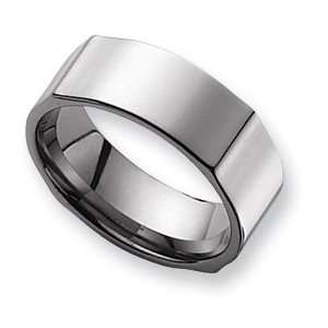  Tungsten Vertical Edges 8mm Polished Band TU133 7 Jewelry