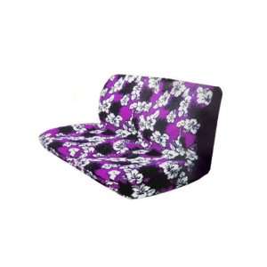    Bench Seat Cover   Purple Hawaii Hibiscus Floral Print Automotive