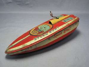 Japanese Vintage#Tin Toy Speed Boat X 55 Rare!!#0564  