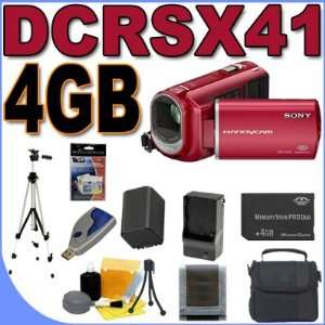  Sony DCR SX41 Flash Camcorder w/60x Optical Zoom (Red 