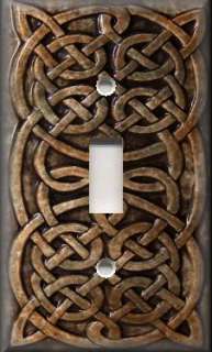 Light Switch Plate Cover   Celtic Knot   Brown  