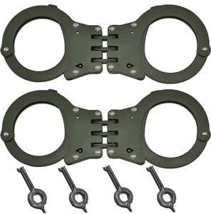 Pcs Green Triple Hinged Lock Hand Cuffs Handcuffs New  