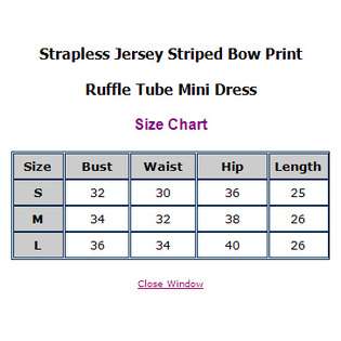 Strapless Jersey Striped Bow Print Ruffle Tube Mini Dress Sundress 