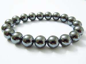 10mm Mens Black Hematite HEIDAN Stone Beads Bracelet  