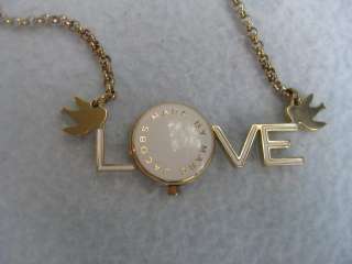 Marc Jacobs Watch necklace love bird gold tone  