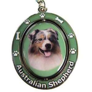 Spinning Australian Shepherd Key Chain