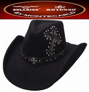 NWT Montecarlo Bullhide STATE OF MIND Wool Western Cross Cowboy Hat 