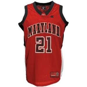  Maryland Terrapins #21 Red Youth End Line Basketball Jersey 