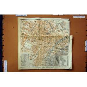  MAP 1909 STREET PLAN TOWN TORINO ITALY PIAZZA DARMI