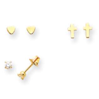   Small Cross Earrings Set  JewelryWeb Jewelry Gemstones Earrings