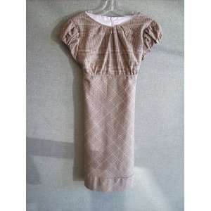  Girl Dress, Brown Squarer Mauve, Size 8 