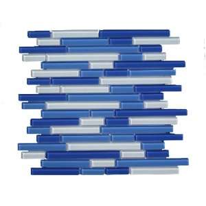  Blue Horizontal Sleek Mosaic Glass Tile / 220 sq ft: Home 