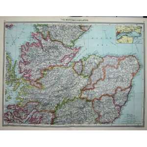    MAP c1880 HIGHLANDS SCOTLAND TAY PORTS MORAY FIRTH