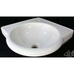  ALFI brand AB104 White Wall Mount Single Hole Bathroom Sink 