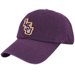 Twins Enterprise LSU Tigers Purple Decline Distressed Fitted Hat 
