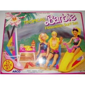    1986 Vintage Tropical Barbie Hawaiian Surf Set Toys & Games