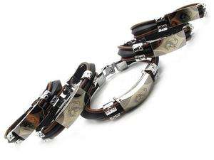   womens dragon leather Bracelet Stainless Steel Bangle lots  