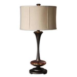   Copper Bronze and Iridescent Crackled Glass Table Lamp: Home & Kitchen