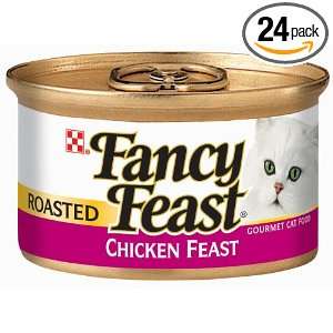 Fancy Feast Gourmet Cat Food, Roasted Chicken Feast, 3 Ounce Cans 