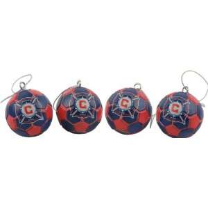  Chicago Fire Mini Soccer Ball Ornament 4 Pack: Sports 